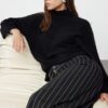Trendyol Black Soft Textured Wide Fit Knitwear Sweater