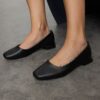 Trendyol Black Square Toe Short Heeled Women's Ballerinas