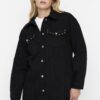 Trendyol Black Staple részletezett túlméretezett farmer farmer dzseki
