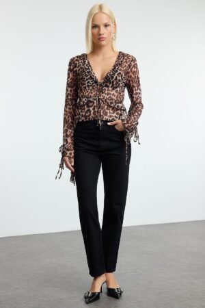 Trendyol Black Straight Fit Woven Trousers