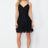 Trendyol Black Straight Strap Double Breasted Stretchy Knitted Dress