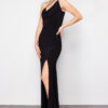 Trendyol Black Strap Detailed Knitted Long Elegant Evening Dress