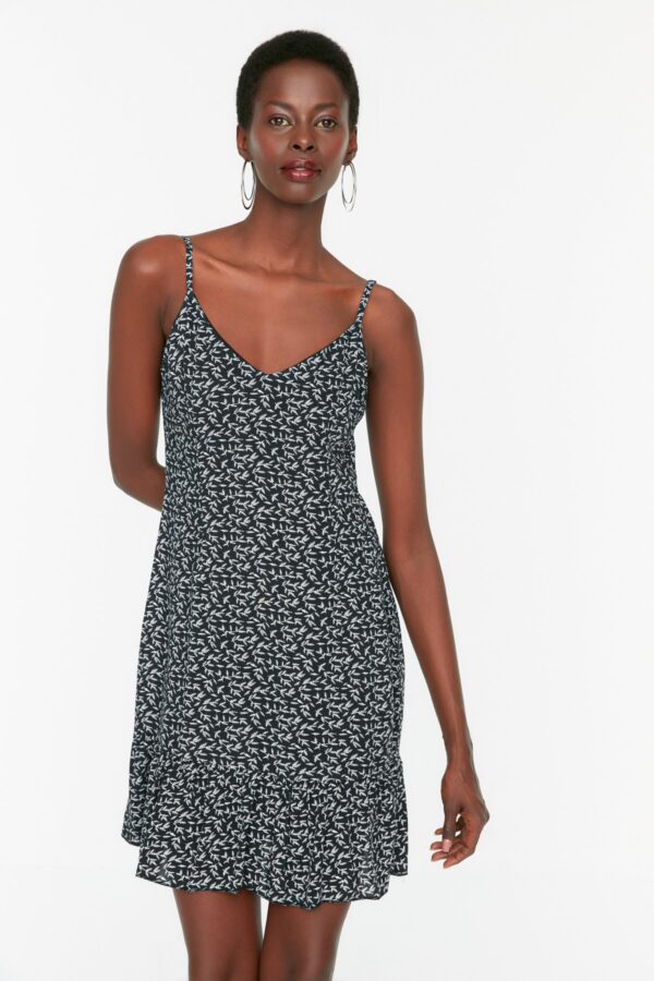 Trendyol Black Strappy szőtt ruha