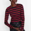 Trendyol Black Striped Pleated Corduroy Knitted Blouse