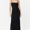 Trendyol Black Striped Strappy Bodycone/Body-hugging Knitted Maxi Pencil Dress