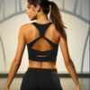 Trendyol Black Supported/Shaping Knitted Sports Bra with Cross Back Tape Detail