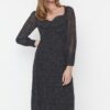 Trendyol Black Sweetheart sifon ruha
