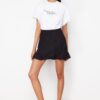 Trendyol Black Textured Asymmetric Ruffle Detailed Elastic Waist Flexible Mini Skirt