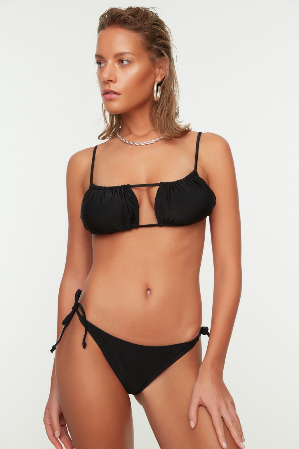 Trendyol Black Tied Bikini Set