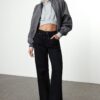 Trendyol Black Tied High Waist Wide Leg Jeans