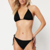 Trendyol Black Tied Textured Regular Bikini Bottom