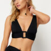 Trendyol Black Triangle Accessory Bikini Top