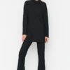 Trendyol Black Turtleneck Tunic-Pants Knitted Suit