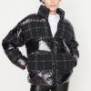 Trendyol Black Tweed Detailed Glossy Oversize Puffy Coat