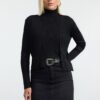 Trendyol Black V Neck Knitted Blouse-Cardigan Set