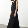 Trendyol Black V Neck Normal Waist Maxi Knitted Blouse/Skirt Top-Bottom Set
