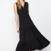 Trendyol Black V-Neck Sleeveless A-Line Maxi Knitted Dress