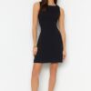 Trendyol Black Waist Opening Mini Woven Back Detail Sleeveless Woven Dress