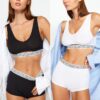 Trendyol Black-White 2-Pack Ribbed Slogan Elastic Detailed Boxer Knitted Briefs