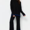 Trendyol Black Wide Fit Contrast Color Knitwear Two Piece Set