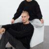 Trendyol Black Wide Fit puha textúrájú alap kötöttáru pulóver