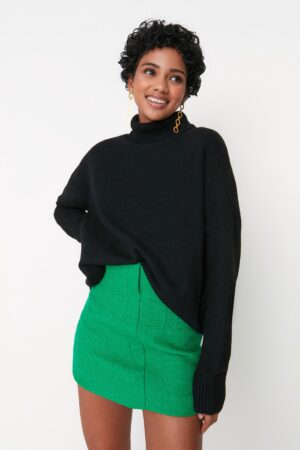 Trendyol Black Wide Fit puha textúrájú Trendyol Black Wide Fit puha textúrájú