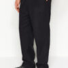 Trendyol Black Wide Leg Stamped Trousers