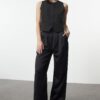 Trendyol Black Wide Leg/Wide Leg Woven Trousers