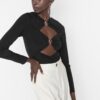 Trendyol Black Window/Cut Out Detailed Accessory Snaps Body