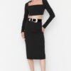 Trendyol Black Woven Bottom and Top Set