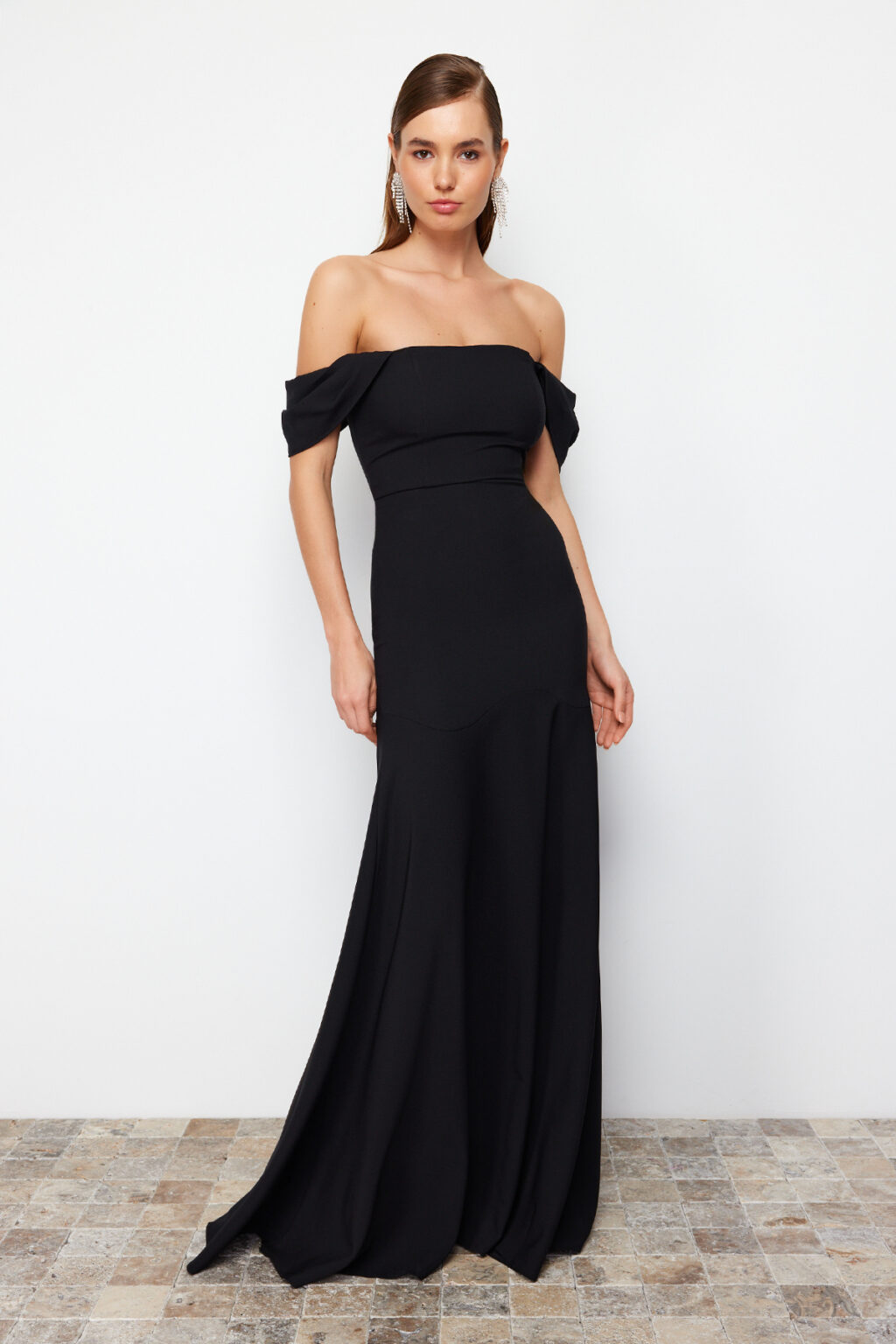 Trendyol Black Woven Elegant Evening & Graduation Dress