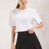 Trendyol Black Woven Pleat Detail Short Skirt