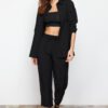 Trendyol Black Woven Shirt-Pants Set