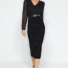 Trendyol Black Wrap-around Woven Dress with Belt