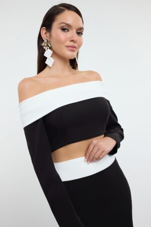 Trendyol Black and White Knitting Upper-Lower Team TPRSS25AU00001 Trendyol Black and White Knitting Upper-Lower Team TPRSS25AU00001