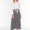 Trendyol Black and White Patterned Knitted Scuba Crepe Skirt