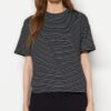 Trendyol Black and White Striped Relaxed/Wide Comfortable Cut