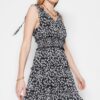 Trendyol Black deréknyitány Mini szőtt Gimped részletes mintás szőtt ruha