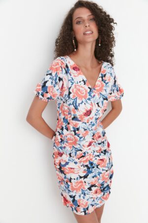 Trendyol Black draped részletesen szőtt ruha