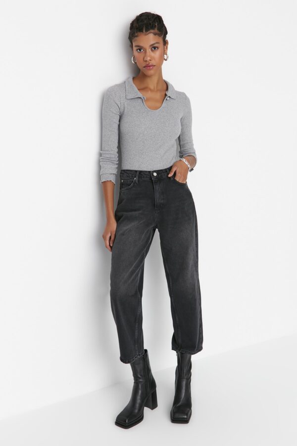 Trendyol Black magas derekú ballonos farmer