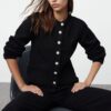 Trendyol Black puha texturált ékszer gomb kötöttáru Cardigan