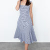 Trendyol Blue A-Line Gipe Detailed Midi Woven Dress