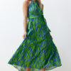 Trendyol Blue Animal Shift Halter Neck Halter Neck Shally Maxi Woven Dress