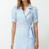 Trendyol Blue Belted Mini Woven Jacket Woven Dress