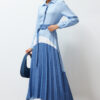 Trendyol Blue Color Block Woven Shirt Dress