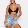 Trendyol Blue Denim Beach Shorts