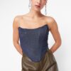 Trendyol Blue Denim-Look Knitted Bustier