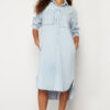 Trendyol Blue Denim Maxi Shirt Dress