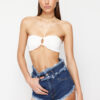Trendyol Blue Denim Tassel Denim Beach Shorts