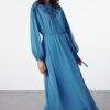 Trendyol Blue Embroidered Woven Dress